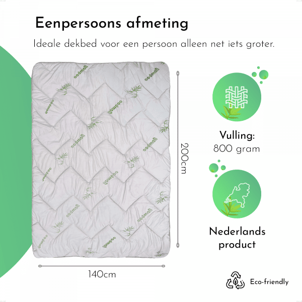 LILLA24 bamboe zomerdekbed - Warmteklasse 4 – Verkoelend & Anti allergisch