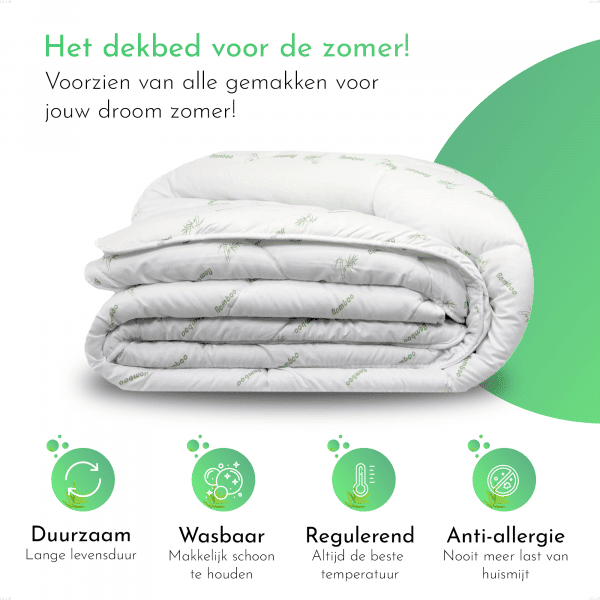 LILLA24 bamboe zomerdekbed - Warmteklasse 4 – Verkoelend & Anti allergisch