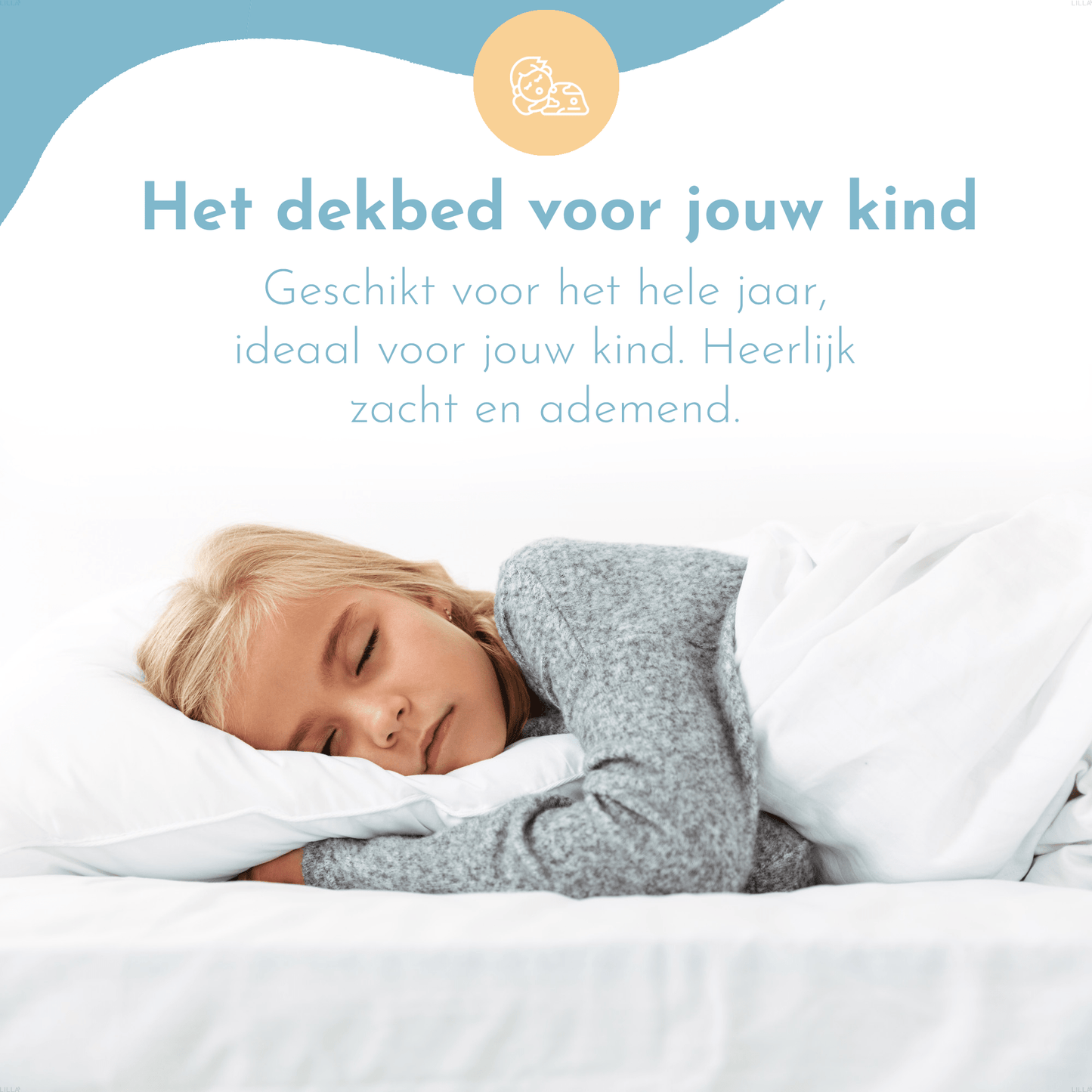 LILLA24 peuterdekbed enkel |120x150 cm - Kinderdekbed all year - Anti allergie