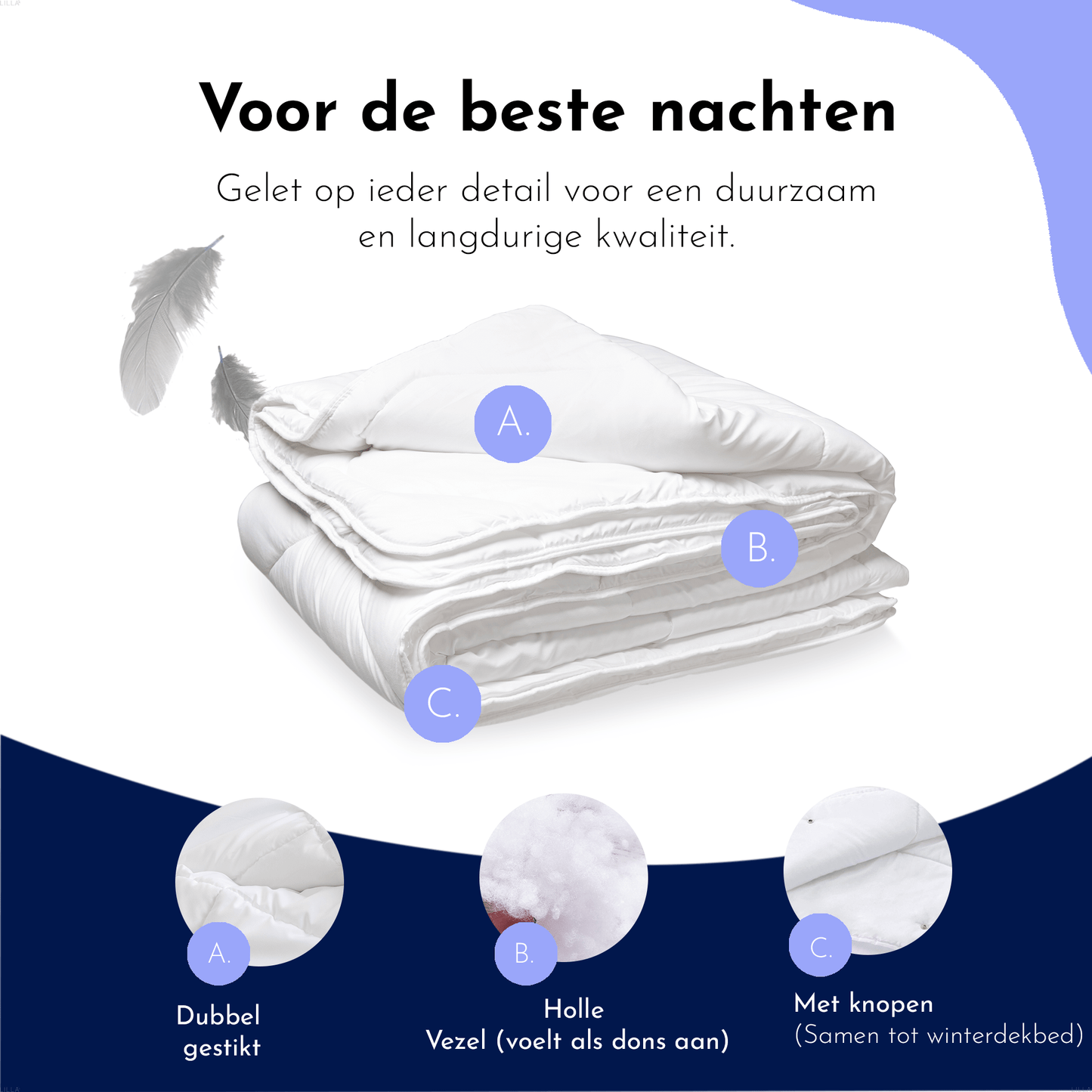 LILLA24 premium dekbed - 4 seizoenen dekbed - Warmteklasse 1,2 & 4