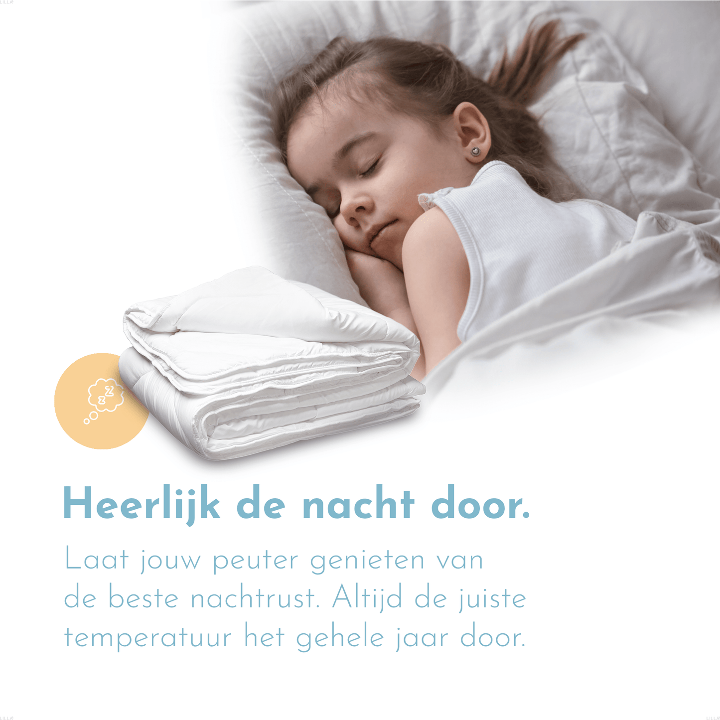 LILLA24 peuterdekbed enkel |120x150 cm - Kinderdekbed all year - Anti allergie