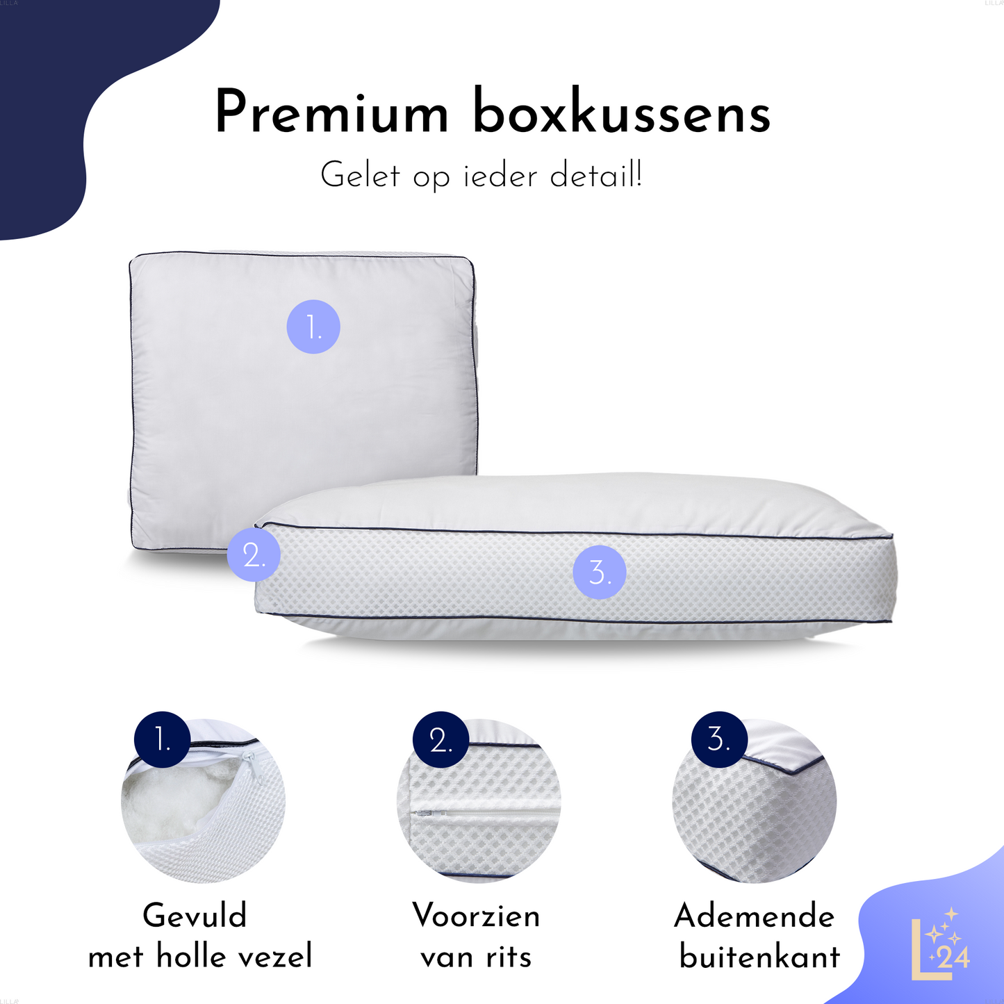 LILLA24® Luxe boxkussens set van 2 stuks - 50x60cm
