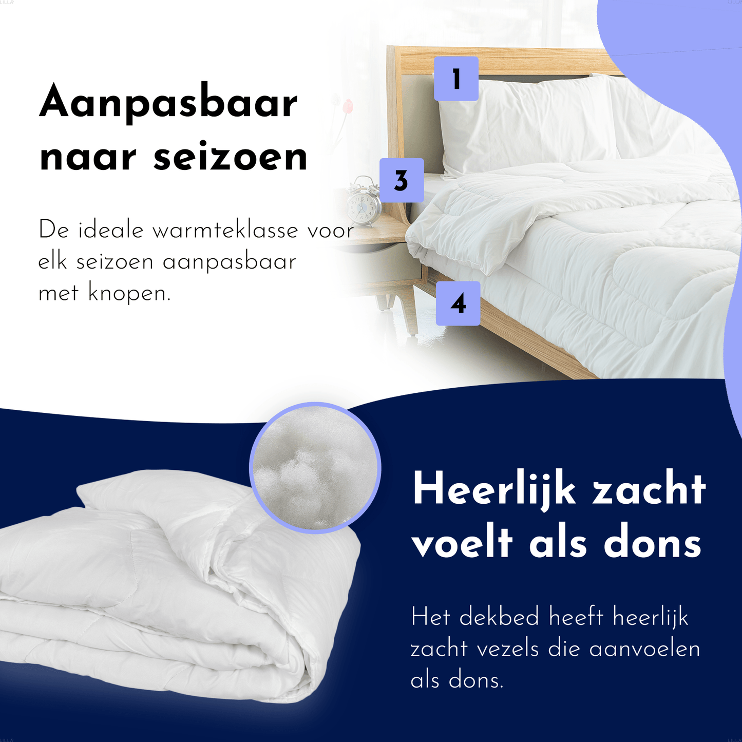 LILLA24 premium dekbed - 4 seizoenen dekbed - Warmteklasse 1,2 & 4
