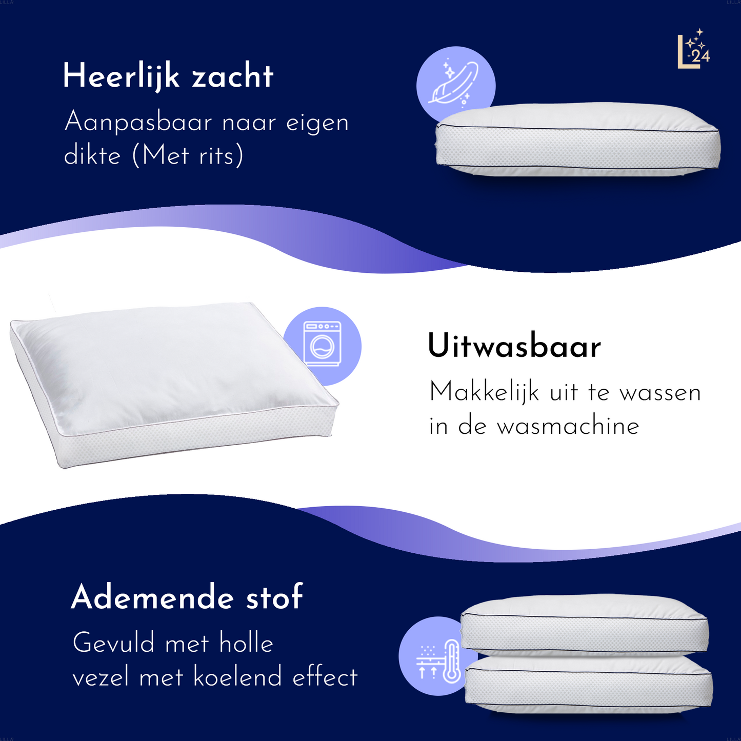 LILLA24® Luxe boxkussens set van 2 stuks - 50x60cm