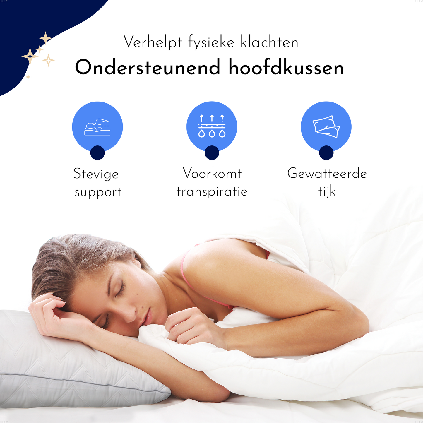 LILLA24 zigzag gewatteerd premium hoofdkussen set van 2 stuks