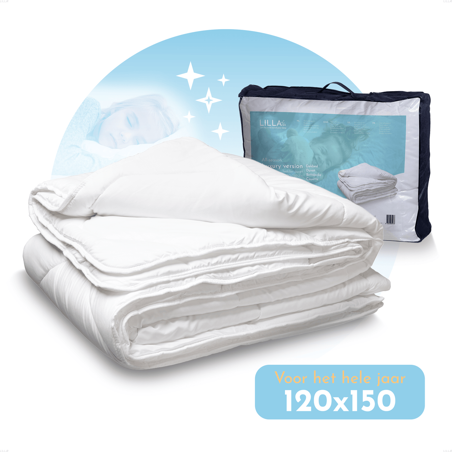 LILLA24 peuterdekbed enkel |120x150 cm - Kinderdekbed all year - Anti allergie