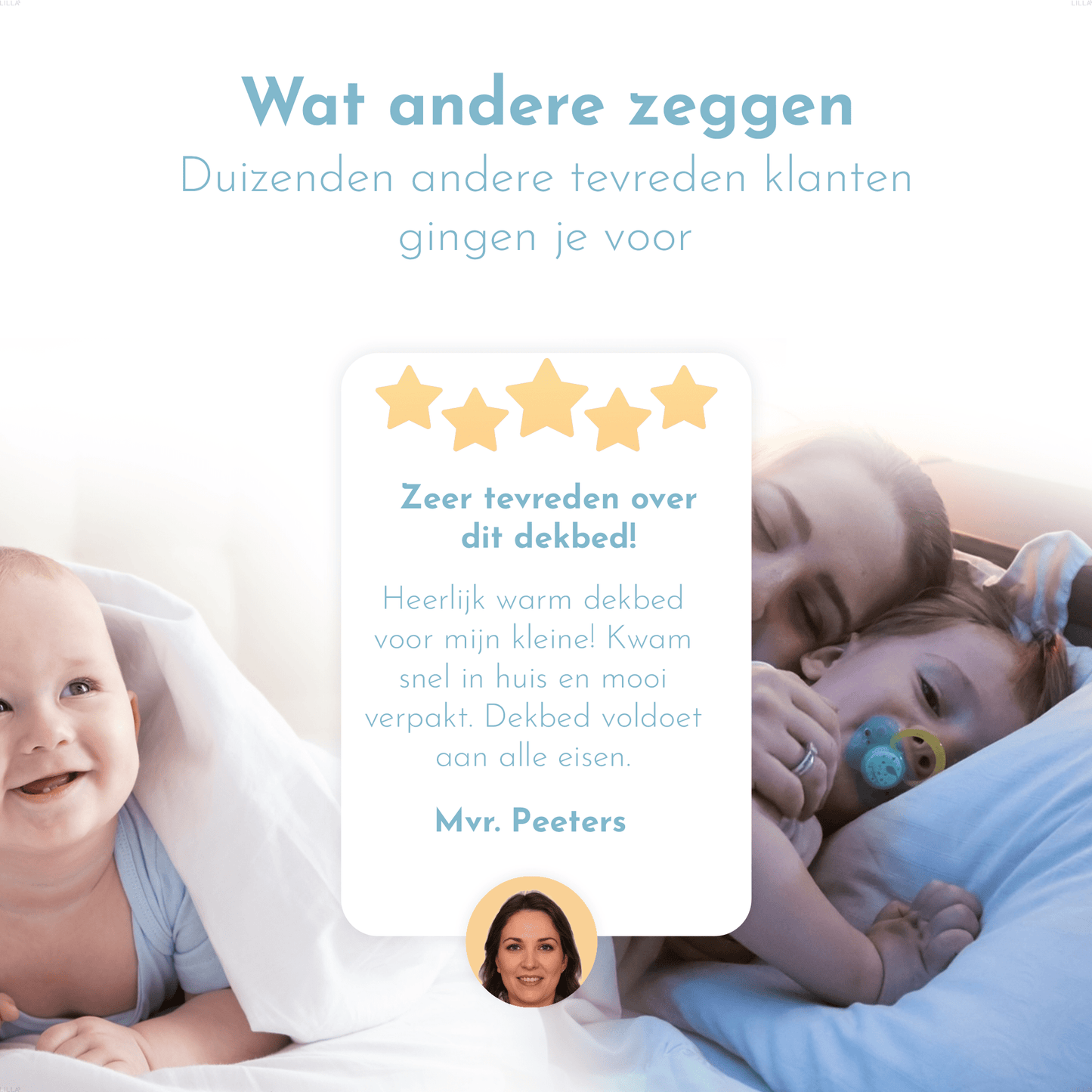 LILLA24 peuterdekbed enkel |120x150 cm - Kinderdekbed all year - Anti allergie